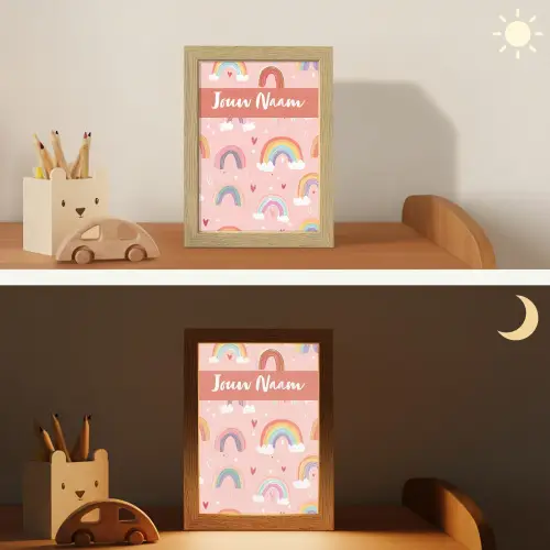 Regenboog - Patroon - Pastel Light Box met kabel (Kinderlampje) klein -sfeer3_kind
