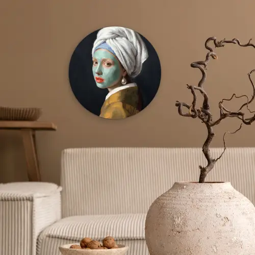 Iconisch - Modern - Kleurrijk Wandcirkel kunststof plaat 5mm dik klein -sfeer1