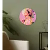 Vrouw - Bloemen - Paars - Abstract Wandcirkel plexiglas klein -sfeer3