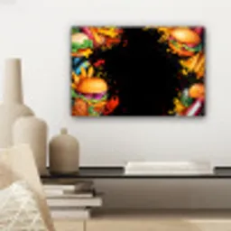 Fastfood - Graffiti - Hamburger - Eten - Modern canvas 2cm klein -sfeer6