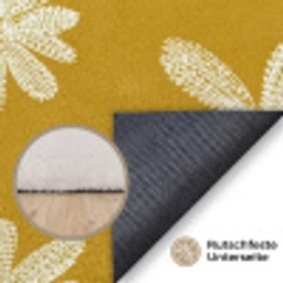 Bloem - Speels - Okergeel Vloerkleed Rechthoek klein 1091 -uniquesellingpoint_antislip_DE_DE