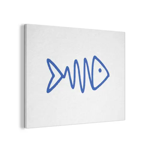 Vis - Minimalistisch - Blauw - Lijn PET vilt klein -3d