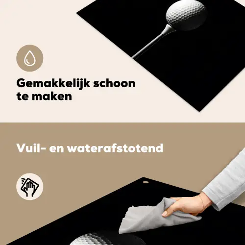 Golfbal - Minimalistisch - Wit Inductie beschemer met haakjes klein -ky-schoon-nl
