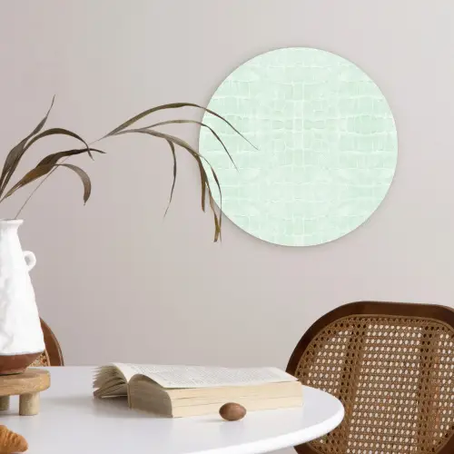 Krokodil - Leer - Lichtgroen Wandcirkel plexiglas klein 852 -sfeer4