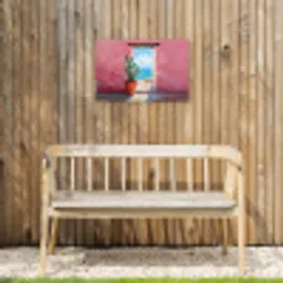 Zee - Roze - Cactus Tuinposter op houten frame 2 cm dik klein -sfeer4