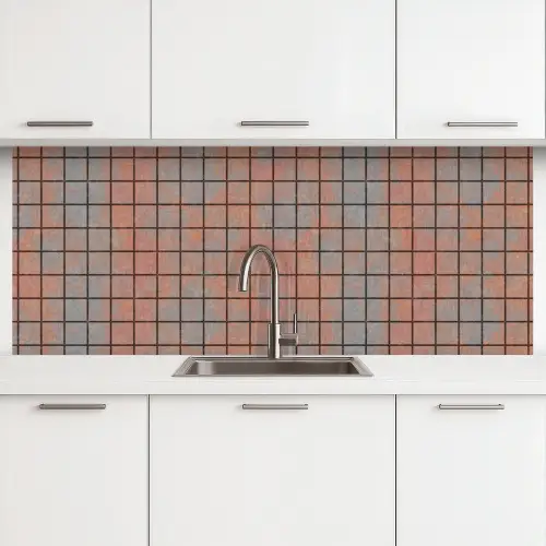 Blauw - Bruin - Vlekken - Vierkant keuken achterwand 2 middel 871 -3d