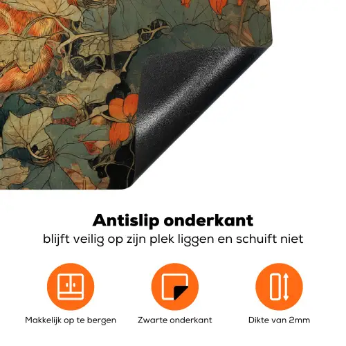 Kat - Sierlijk - Bloemen Inductie beschermer vinyl 3mm klein -zzzzzzz-td-onderkant