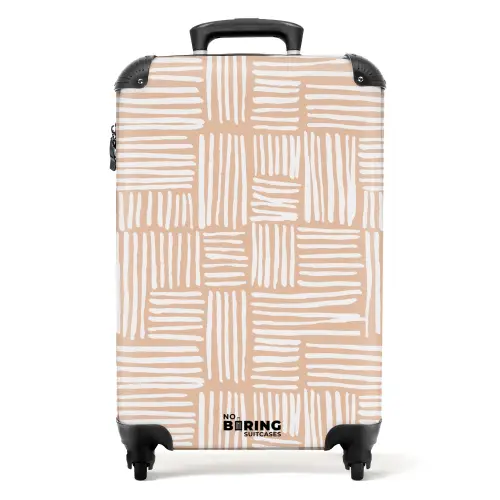 Geruite blokken met witte penseelstrepen NBS - Handbagage koffer - Kinderen Unisex middel -productfoto_recht