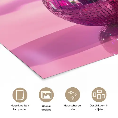 Glitter - Discobol - Roze - Kersen poster papier klein -closeup_NL