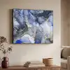 Marmer - Goud - Abstract - Blauw Textielframe zwart klein -sfeer3