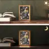 Melkmeisje - Johannes Vermeer - Bloemen Light Box met kabel (Tafellamp) klein -sfeer3