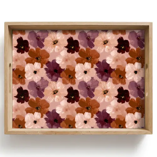 Bloemen - Abstract - Aardetinten Dienblad Rechthoek middel 911 -z3d_shopping