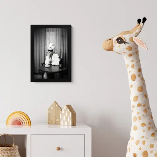 Vrouw - Bubbels - Zwart - Wit fotolijst zwart zonder passe partout klein -usfeer4_kinderkamer