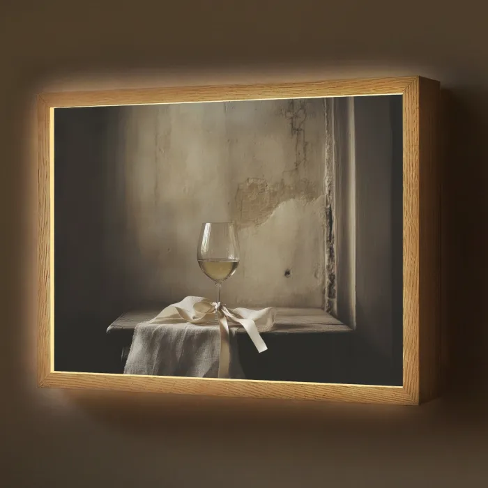 Strik - Beige - Witte - Wijn Light Box met batterij (Wandlamp) middel -z3d_website