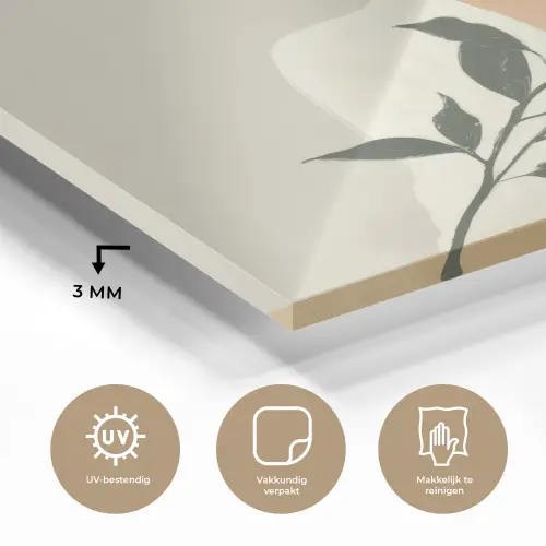 Vrouw - Bloem - Geel - Minimalistisch plexiglas 5mm klein -sfeer2