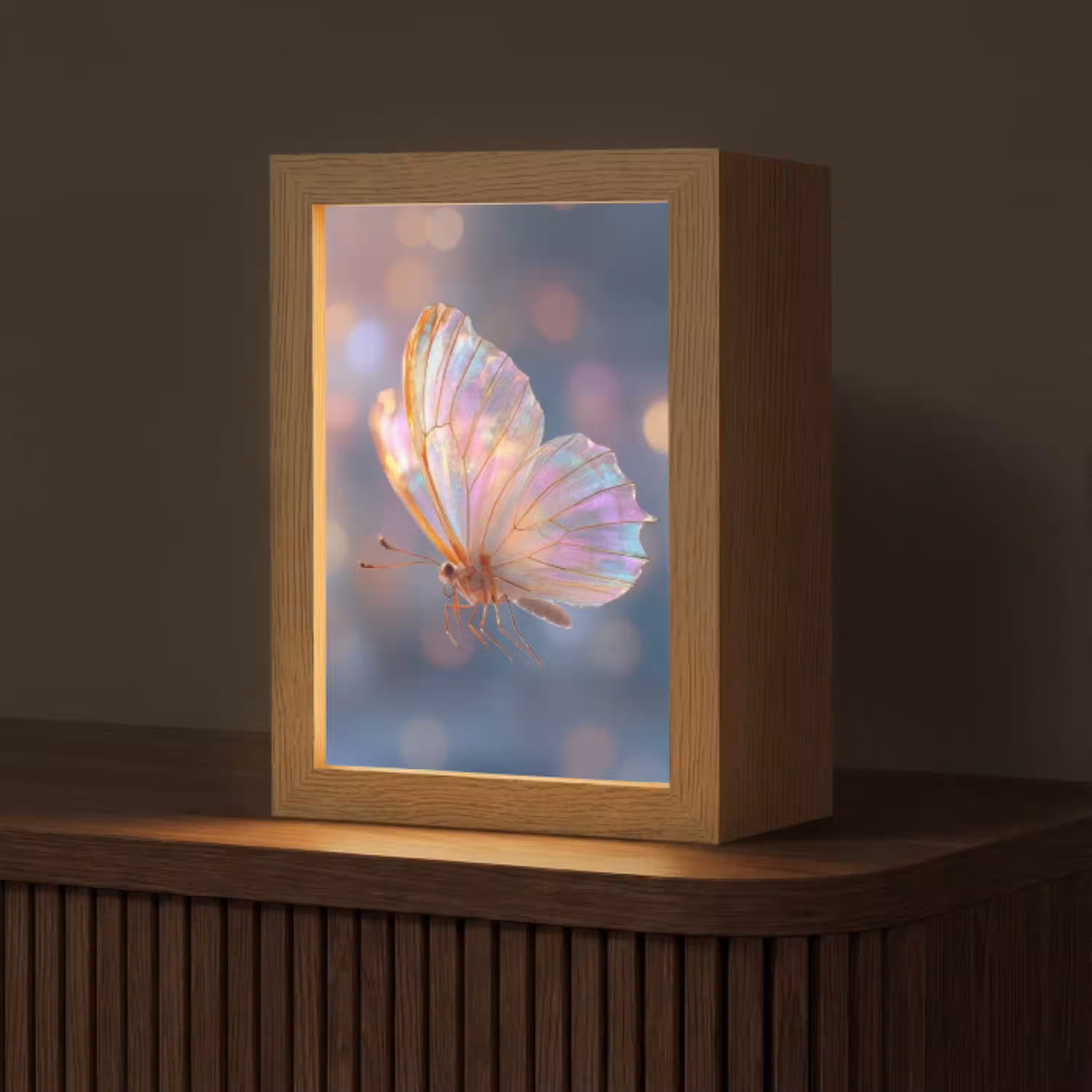 Vlinder - Vleugels - Pastel - Glinstering Light Box met kabel (Tafellamp) klein -z3d_website