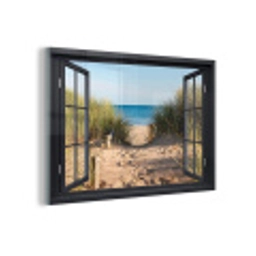 Doorkijk - Strand - Zee - Zand - Water - Helmgras - Duinen plexiglas 5mm klein -z3d