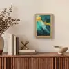 Marmer - Goud - Blauw groen - Abstract - Turquoise Light Box met kabel (Tafellamp) klein -sfeer2