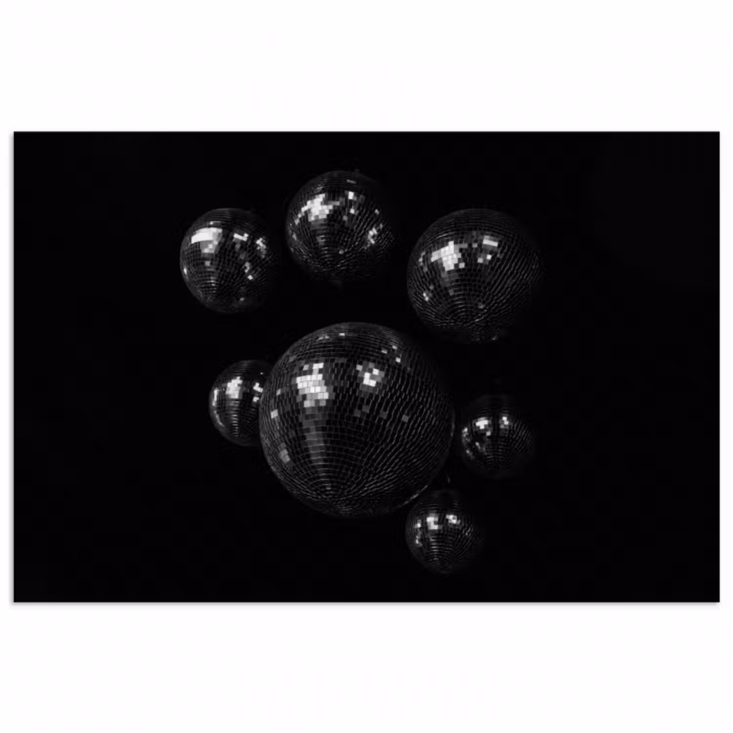 Poster - Disco-Kugeln - Minimalistisch - Schwarz