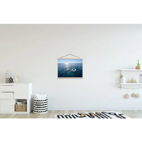 Oceaan - Zwemband - Horizon textielposter latten blank klein -kinderkamer