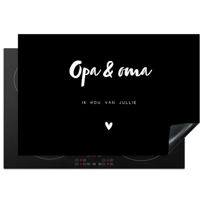 Inductie beschermer - Opa en Oma met tekst