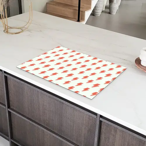 Wit - Rode - Bliksem Inductie beschermer vinyl 3mm klein 276 -sfeer8