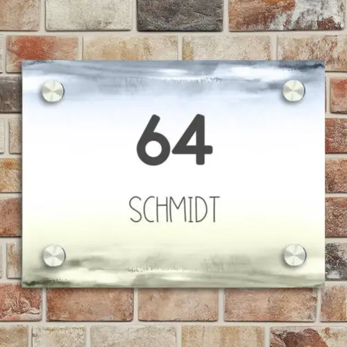Aquarelachtergrond - Modern Naambord Rechthoek middel -sfeer3