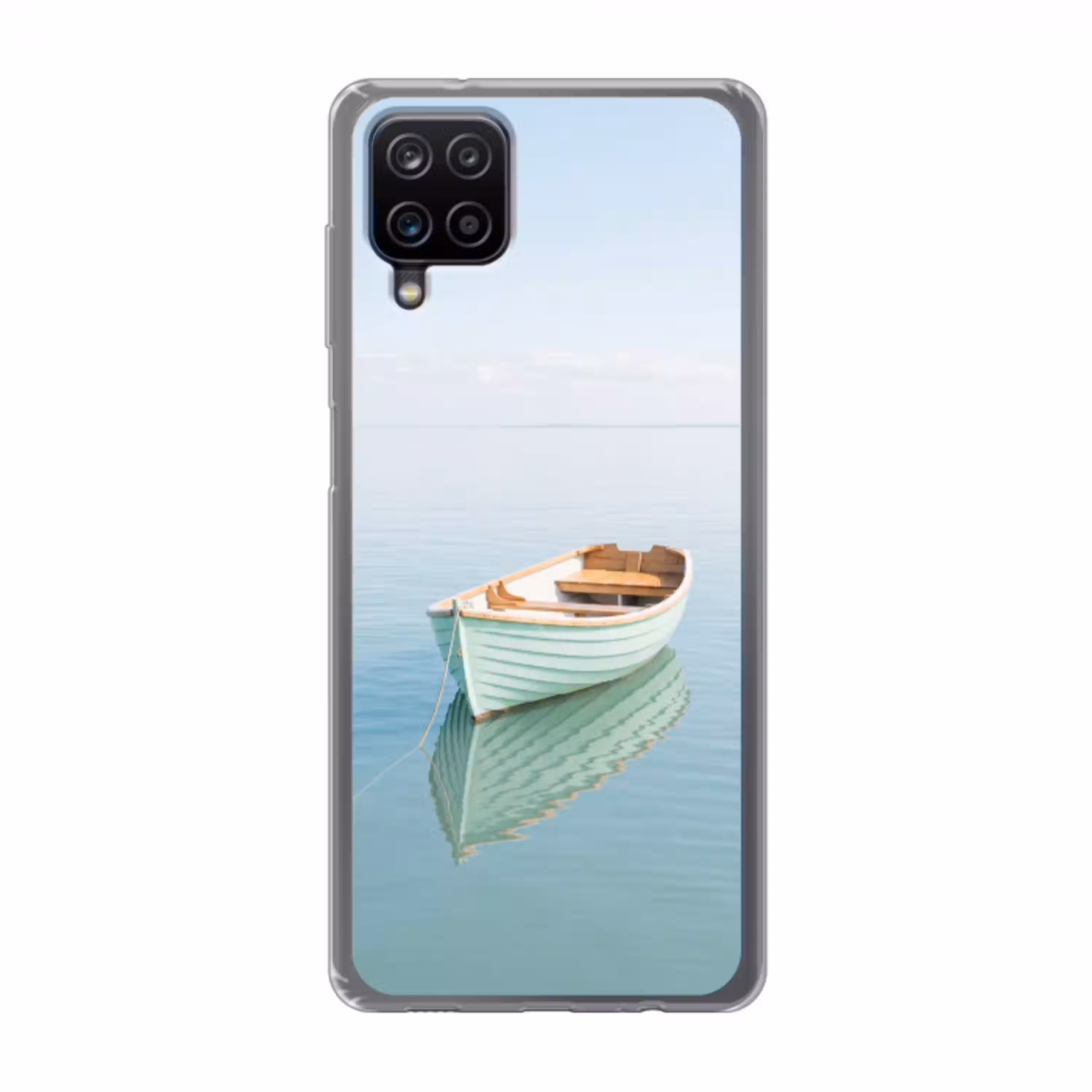 Minimalistisch - Boot - Zee Telefoonhoesje Samsung Galaxy A12 klein -3d