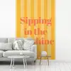 Gestreept - Geel - Sunshine - Letters fotobehang vinyl groot -woonkamer