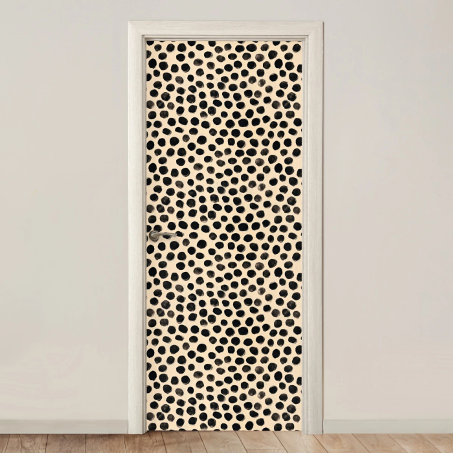 Stippen - Patroon - Zwart deurposter klein 289 -3d_beige