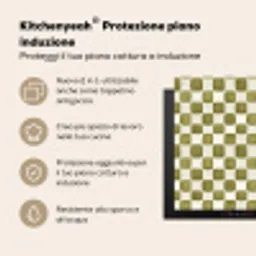 Schaak - Patroon - Groen Inductie beschermer vinyl 3mm middel 274 -zzzzzzusp-haakje_IT