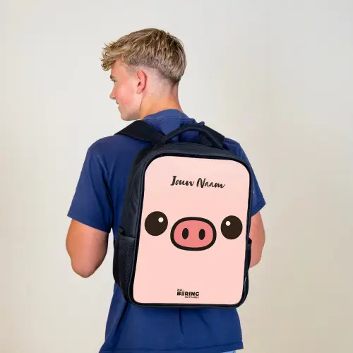 Kawai - Varken - Roze Rugzak - Zwart middel -sfeer8