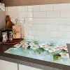 Bloesem - Bladeren - Lichtblauw Inductie beschermer vinyl 3mm klein -sfeer3