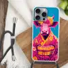 Koe - Bloemenkrans - Oorhangers - Kimono Hoesje iPhone 16 Pro Max met koord klein -sfeer4
