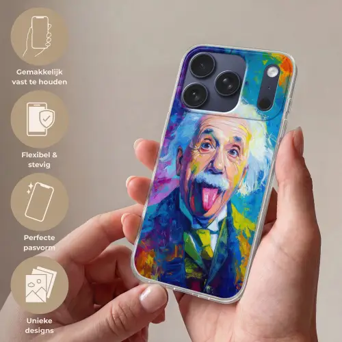 Oude man - Expressief - Kleurrijk Telefoonhoesje iPhone 17 Pro klein -sfeer3_NL