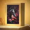 Paard - Bloemen - Paars - Oranje - Dieren Light Box met kabel klein -zzzz_3d_website