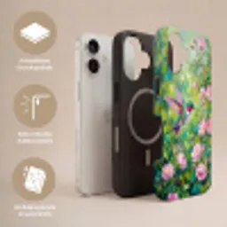 Kolibrie - Bloemen - Natuur - Kleurrijk Toughcase MagSafe Apple iPhone 17 klein -USP_Lagen_DE