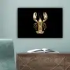 Kreeft - Goud - Textuur - Zwart canvas 2cm klein -sfeer4