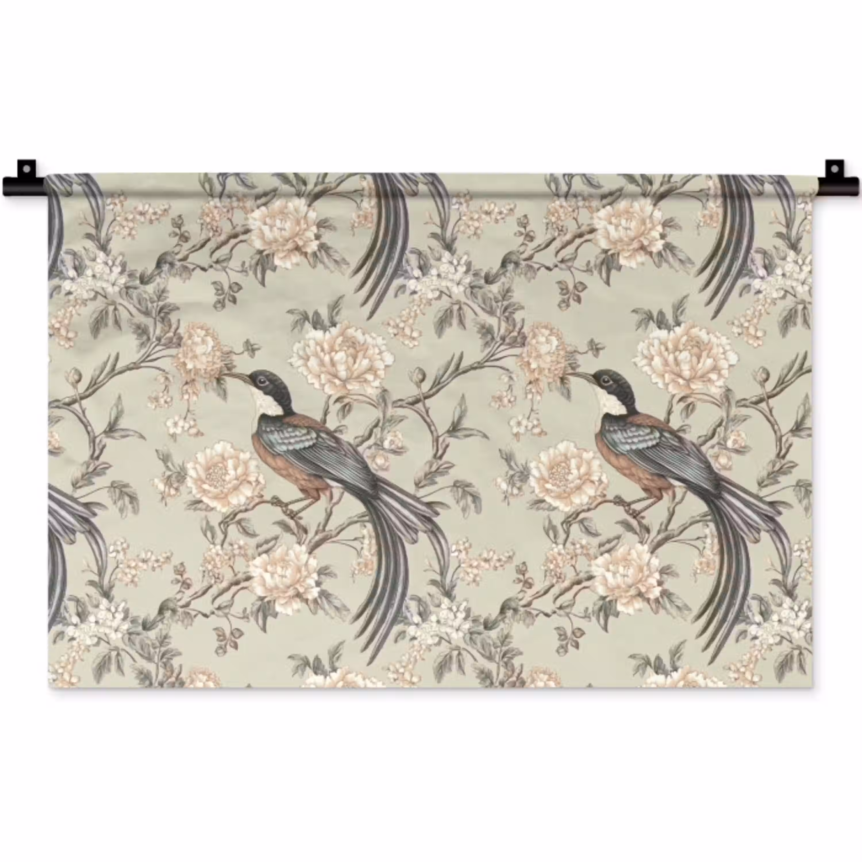 Bloem - Vogel - Kleurrijk Wandkleed katoen klein 269 -zz3d