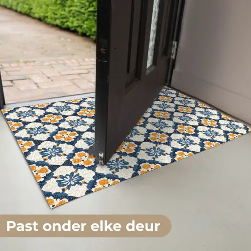 Klassiek - Geometrisch - Blauw Deurmat klein 898 -USP_NL