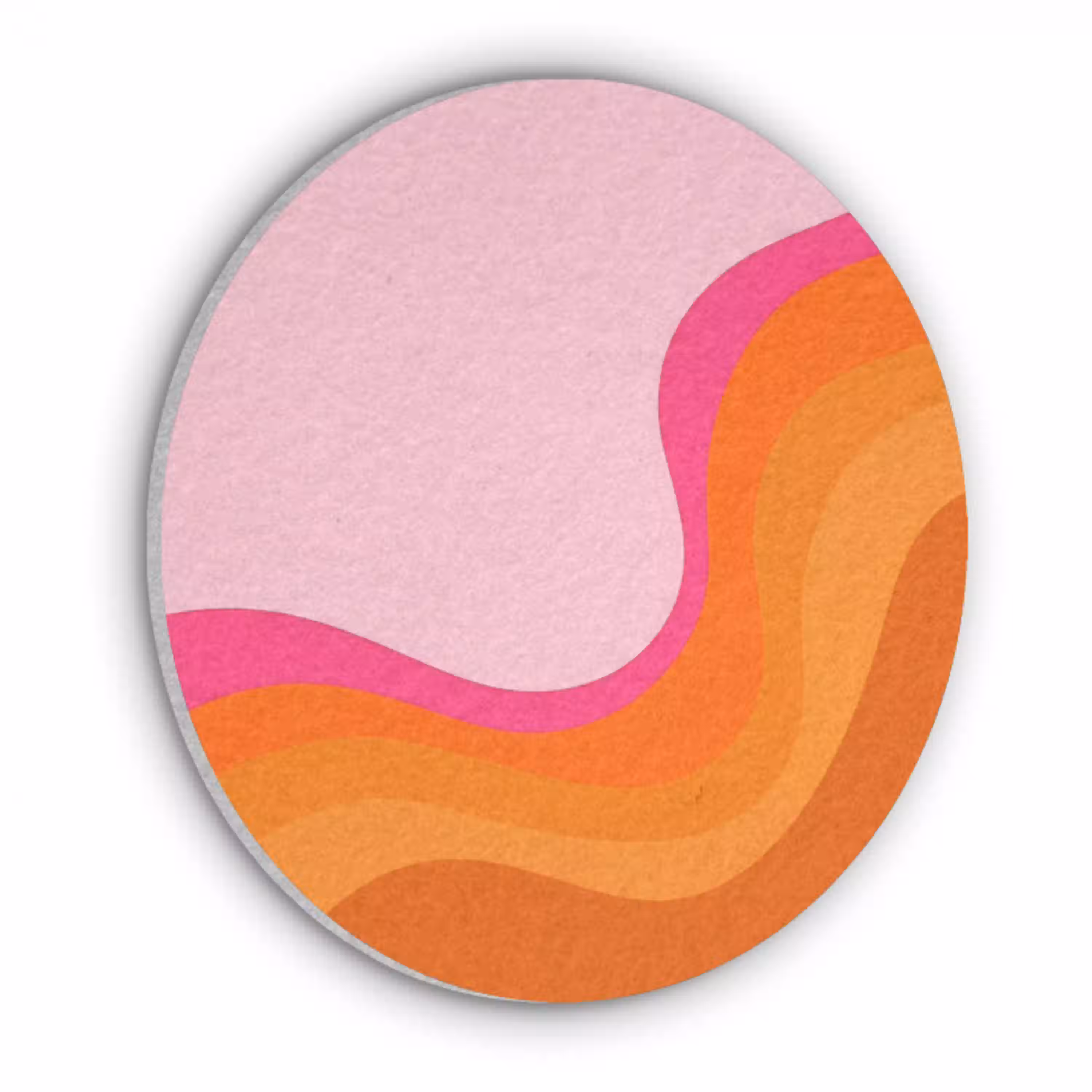 Retro - Waves - Kleurrijk Akoestische PET Vilt - Rond klein -3d