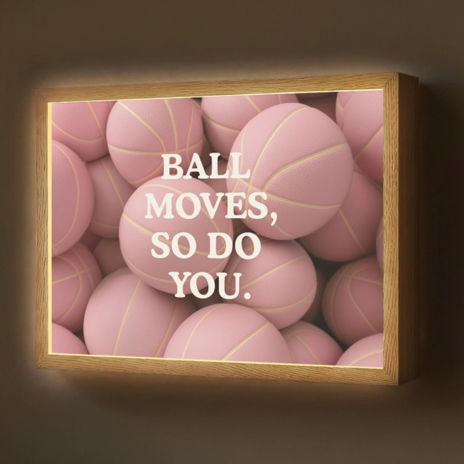 Basketballen - Roze - Quote - Sportief Light Box met batterij (Wandlamp) middel -z3d_website
