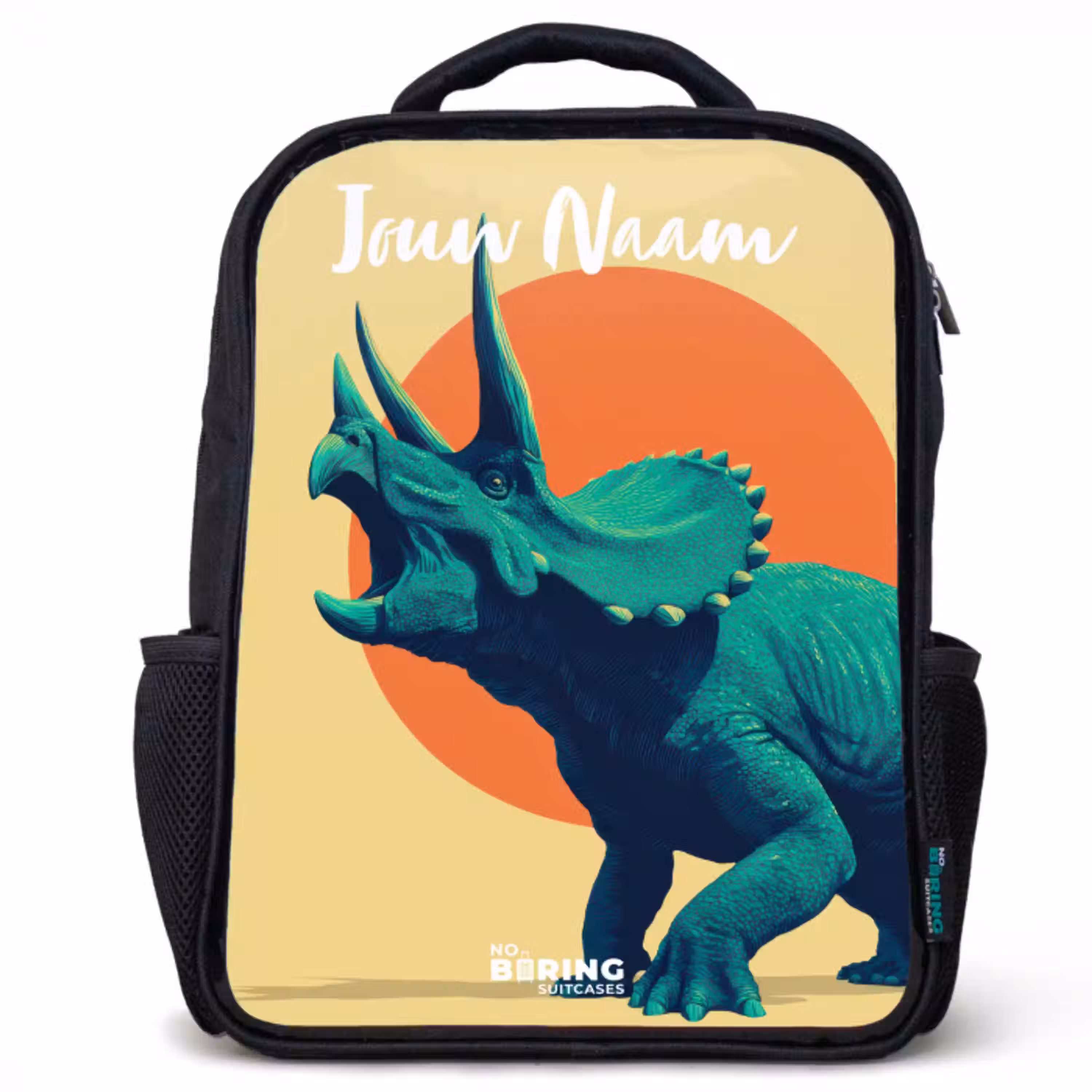 Dino - Triceratops  - Dier Rugzak - Zwart middel -3d