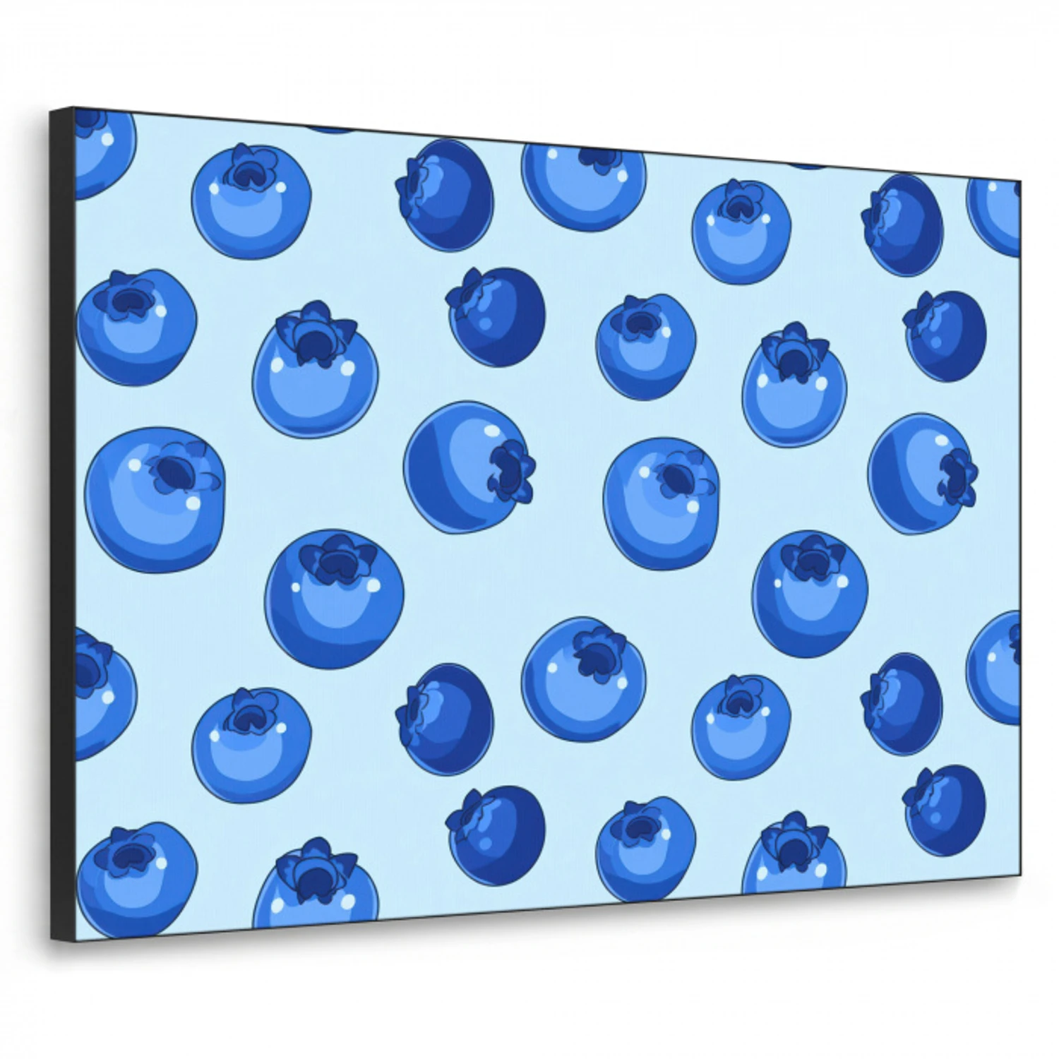 Bessen - Modern - Blauw Textielframe zwart klein 947 -3d