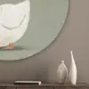 Eend - Konijnoren - Grijs Akoestische PET Vilt - Rond klein -sfeer5_closeup