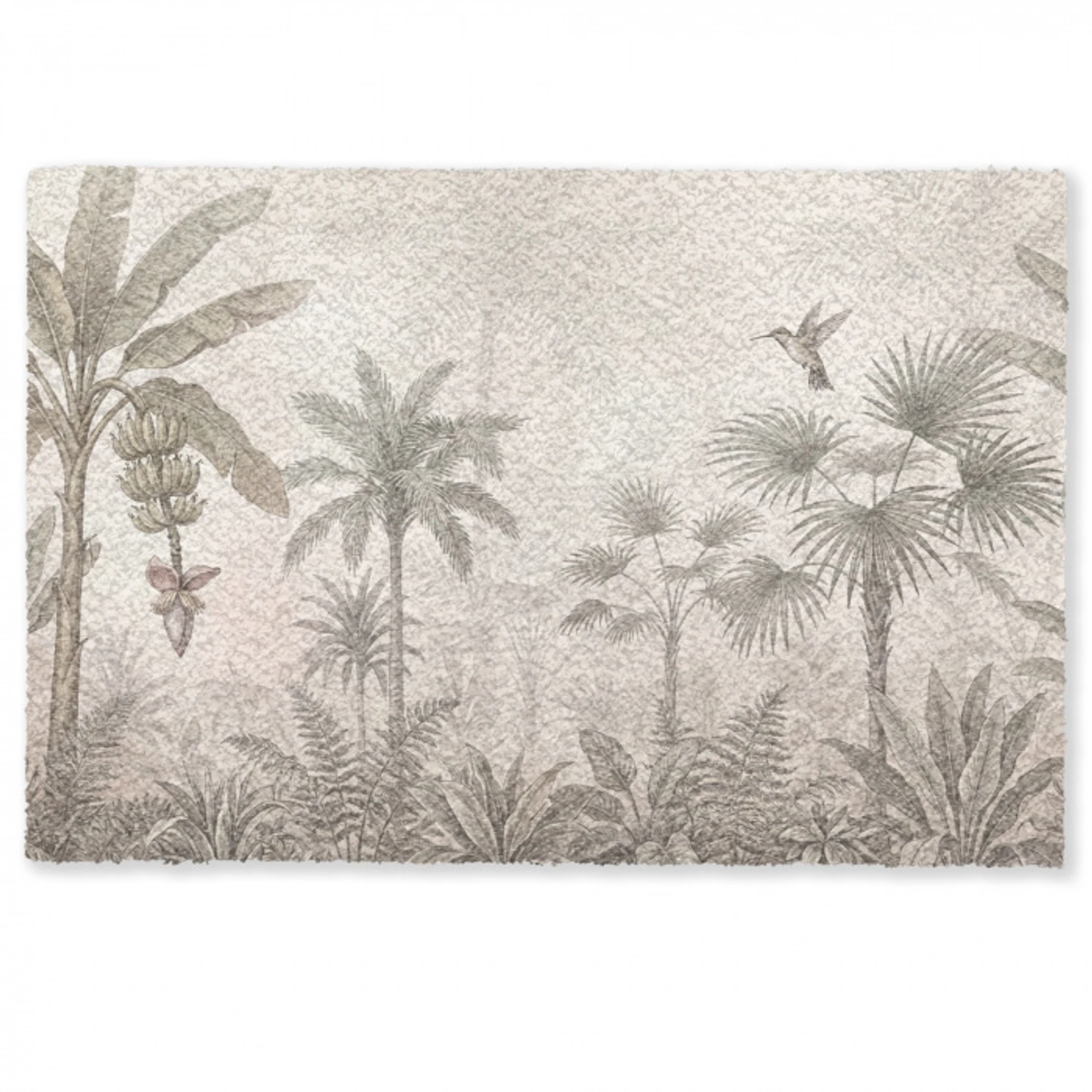 Jungle - Banenboom - Kolibrie - Beige Deurmat klein -zkaufland3d