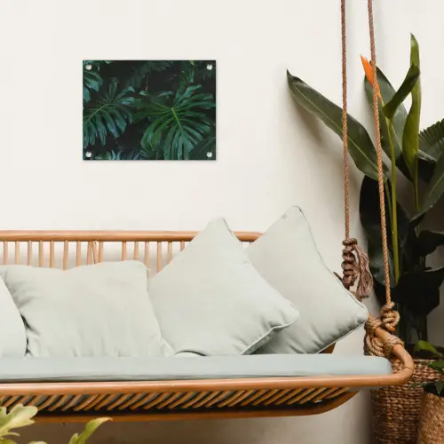 Monstera - Bladeren - Tropisch - Jungle tuinposter los doek klein -sfeer7