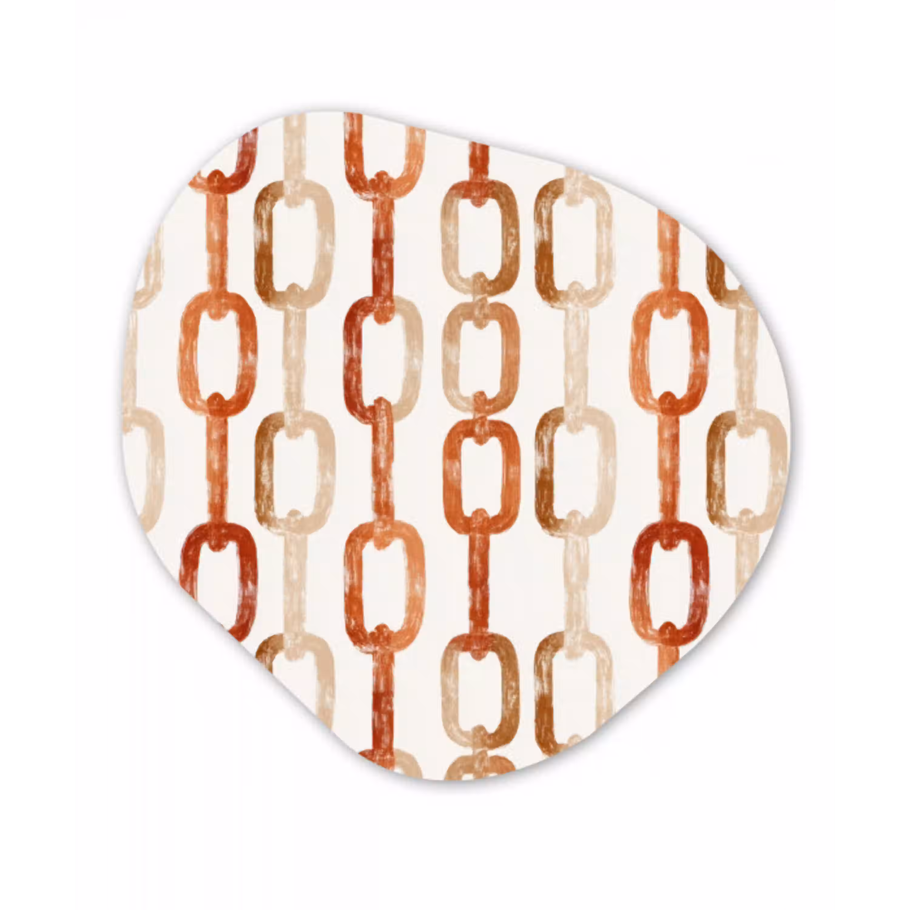 Schakels - Patroon - Aquarel - Terracotta Wandcirkel Organisch Aluminium middel 851 -3d