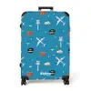 Luchtvaartthema met vliegtuigen op blauwe achtergrond NBS - Large koffer - Volwassenen Unisex groot -3d