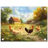 Kippen - Landelijke rust - Natuur tuinposter los doek klein -3d